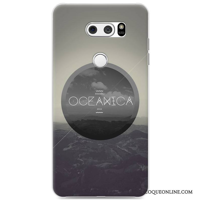 Lg V30 Étui Dessin Animé Simple Bleu Nouveau Transparent Coque