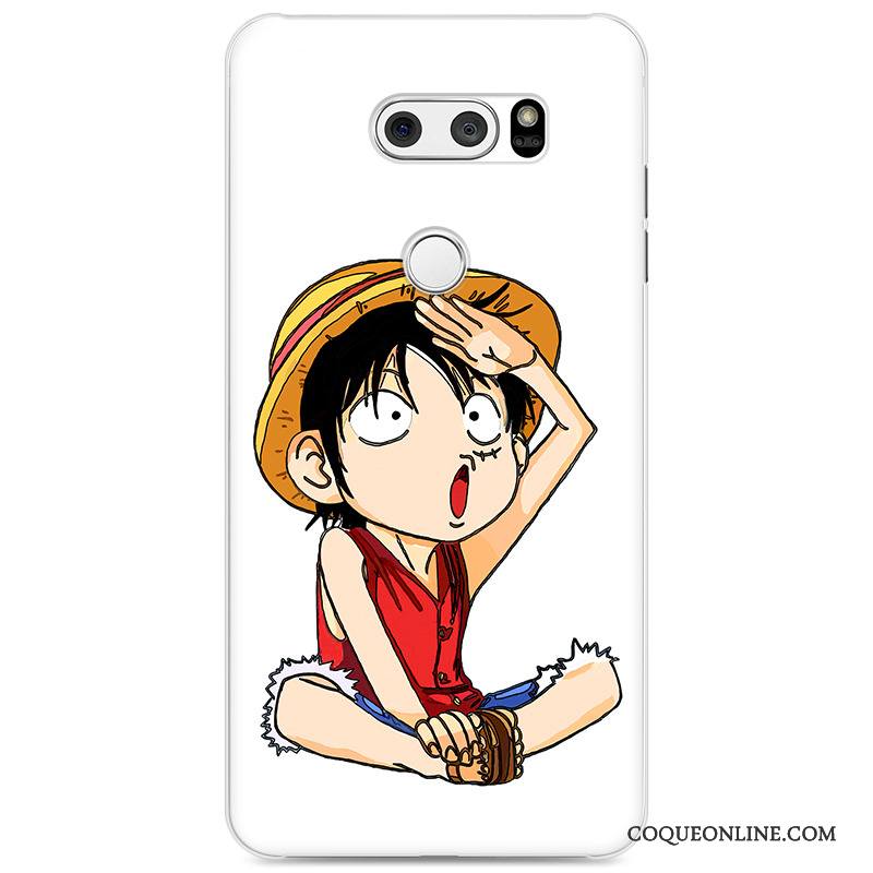 Lg V30 Étui Dessin Animé Simple Bleu Nouveau Transparent Coque