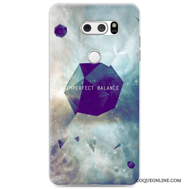 Lg V30 Étui Dessin Animé Simple Bleu Nouveau Transparent Coque