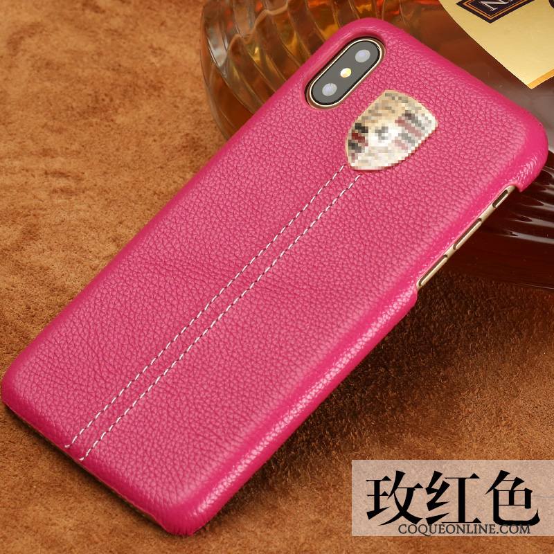 Lg V30s Tinq Coque Protection Couvercle Arrière Bovins Or Rose Téléphone Portable Étui En Cuir