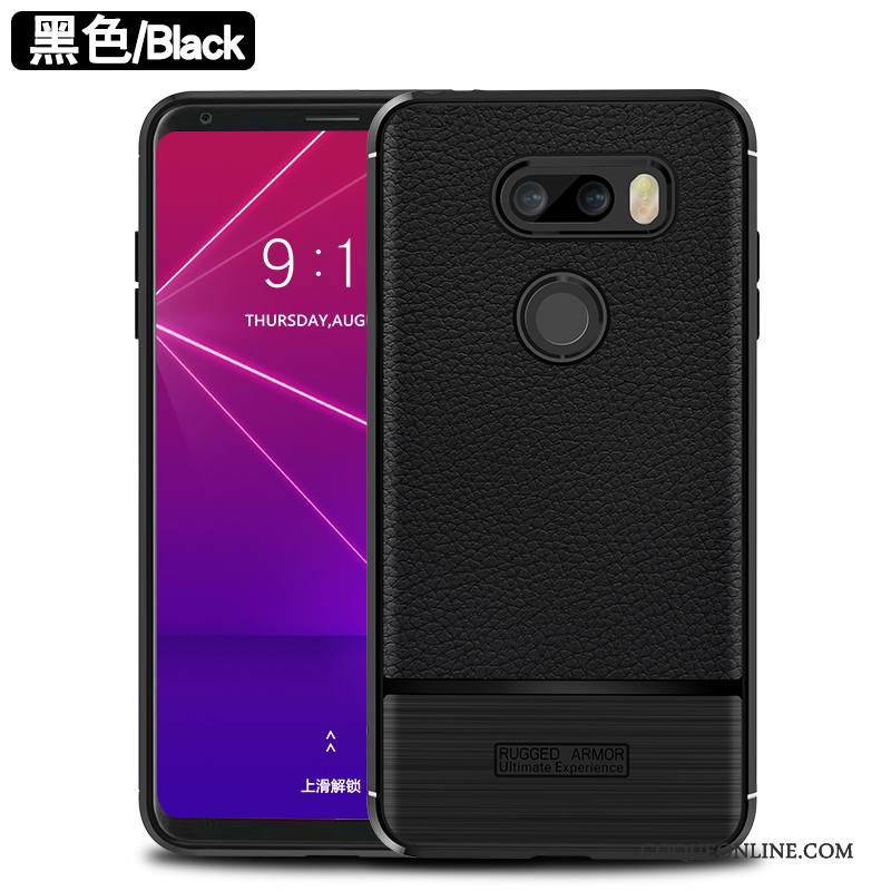 Lg V30s Tinq Modèle Fleurie Tout Compris Litchi Étui Protection Coque De Téléphone Fluide Doux