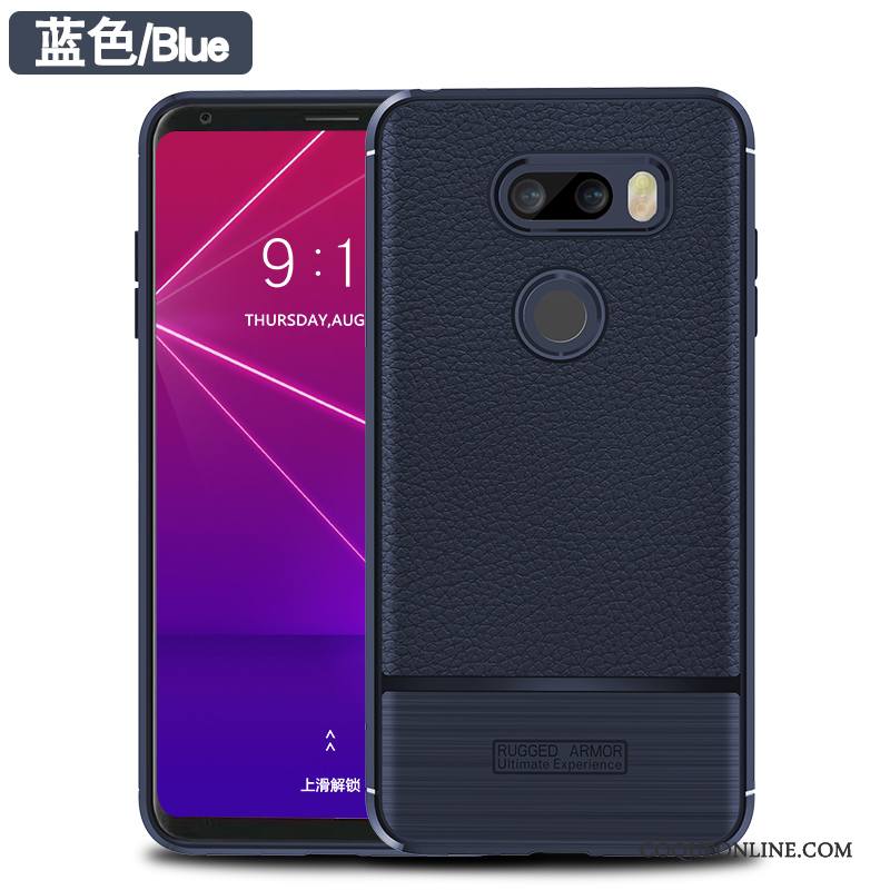 Lg V30s Tinq Modèle Fleurie Tout Compris Litchi Étui Protection Coque De Téléphone Fluide Doux