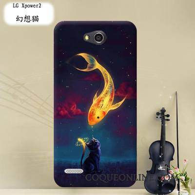 Lg X Power 2 Coque Multicolore Tissu Transparent Étui Dessin Animé Protection Fluide Doux