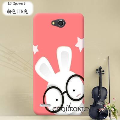 Lg X Power 2 Coque Multicolore Tissu Transparent Étui Dessin Animé Protection Fluide Doux