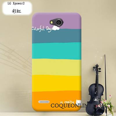 Lg X Power 2 Coque Multicolore Tissu Transparent Étui Dessin Animé Protection Fluide Doux