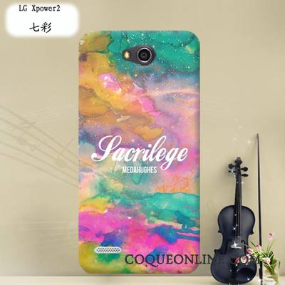 Lg X Power 2 Coque Multicolore Tissu Transparent Étui Dessin Animé Protection Fluide Doux