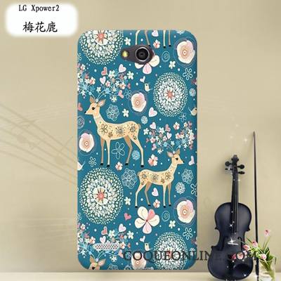 Lg X Power 2 Coque Multicolore Tissu Transparent Étui Dessin Animé Protection Fluide Doux