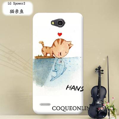 Lg X Power 2 Coque Multicolore Tissu Transparent Étui Dessin Animé Protection Fluide Doux