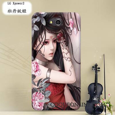 Lg X Power 2 Coque Multicolore Tissu Transparent Étui Dessin Animé Protection Fluide Doux