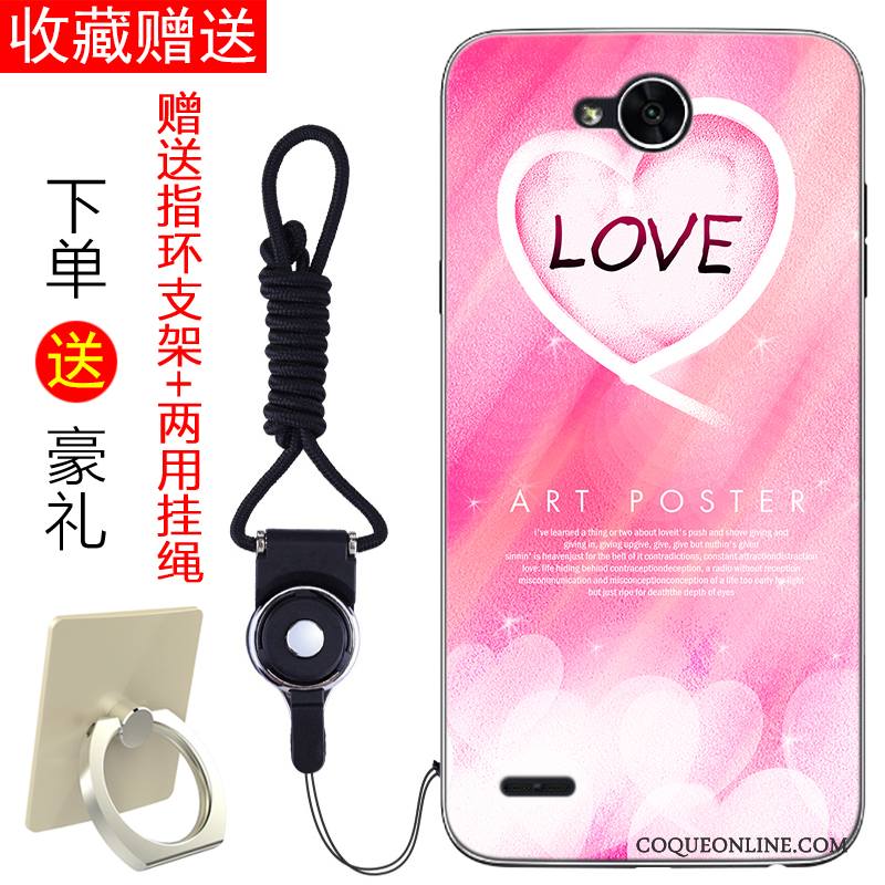 Lg X Power 2 Rose Incassable Frais Art Coque Fluide Doux Peinture