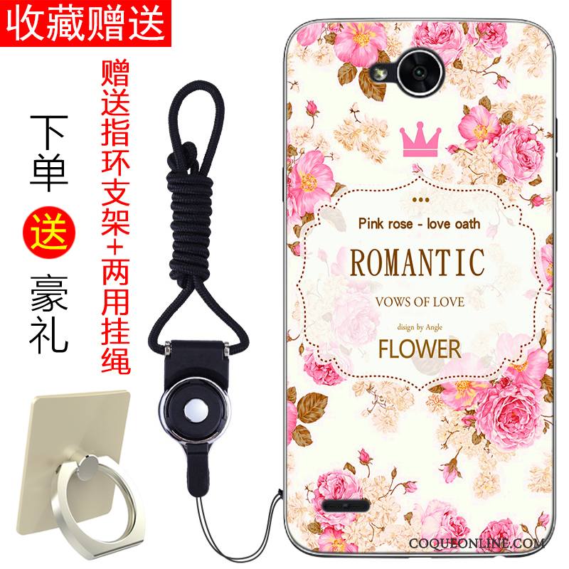 Lg X Power 2 Rose Incassable Frais Art Coque Fluide Doux Peinture