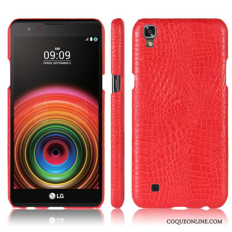 Lg X Power Coque De Téléphone Incassable Étui Rose Crocodile Étui En Cuir