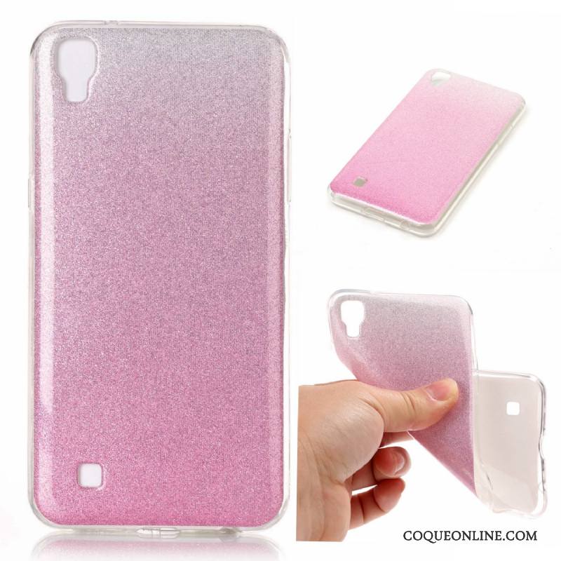 Lg X Power Coque Violet Incassable Protection Dégradé Silicone Étui Téléphone Portable