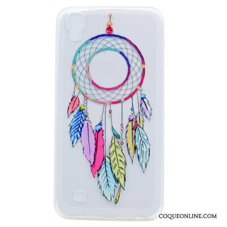 Lg X Power Coque Étui Transparent Très Mince Fluide Doux Bordure Multicolore