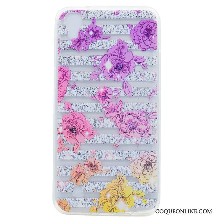 Lg X Power Coque Étui Transparent Très Mince Fluide Doux Bordure Multicolore