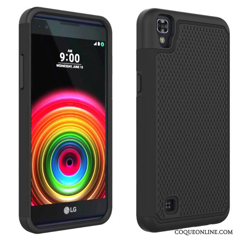 Lg X Power Silicone Incassable Fluide Doux Coque De Téléphone Antidérapant Violet Étui