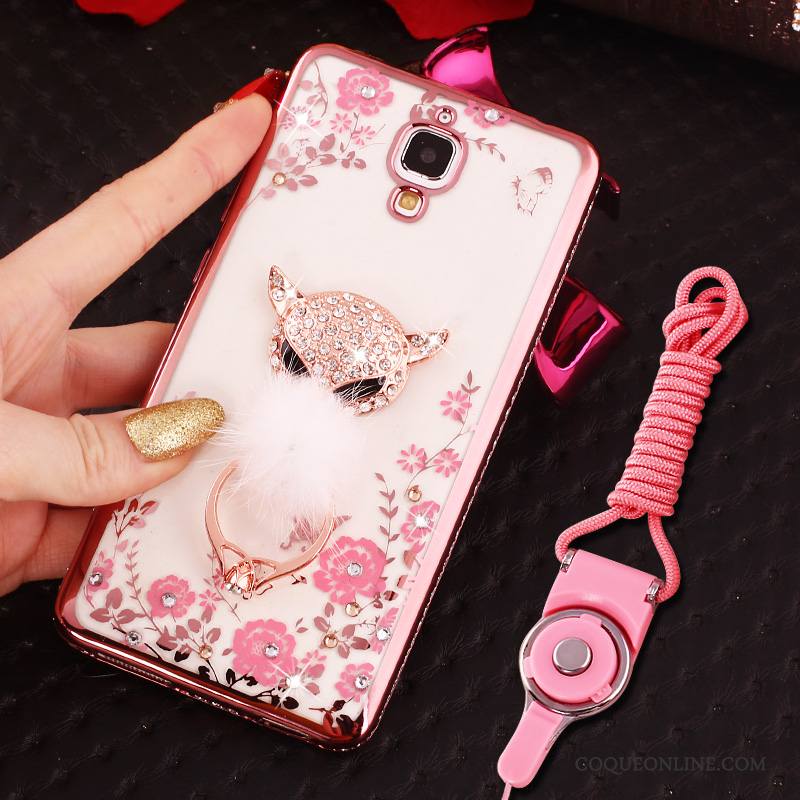 Mi 4 Anneau Ornements Suspendus Placage Étui Rose Coque De Téléphone Petit