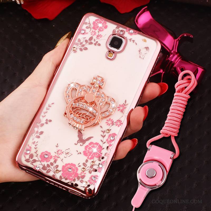 Mi 4 Anneau Ornements Suspendus Placage Étui Rose Coque De Téléphone Petit