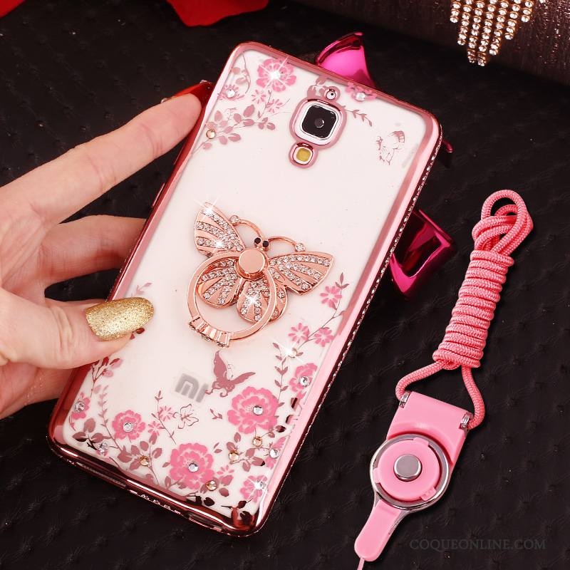 Mi 4 Anneau Ornements Suspendus Placage Étui Rose Coque De Téléphone Petit