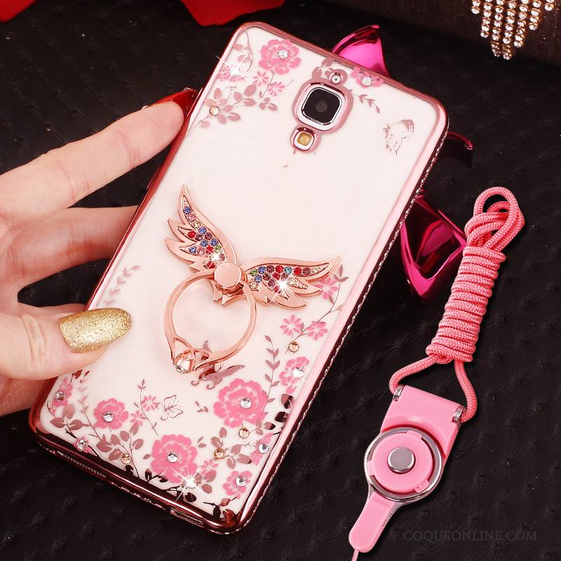 Mi 4 Anneau Ornements Suspendus Placage Étui Rose Coque De Téléphone Petit