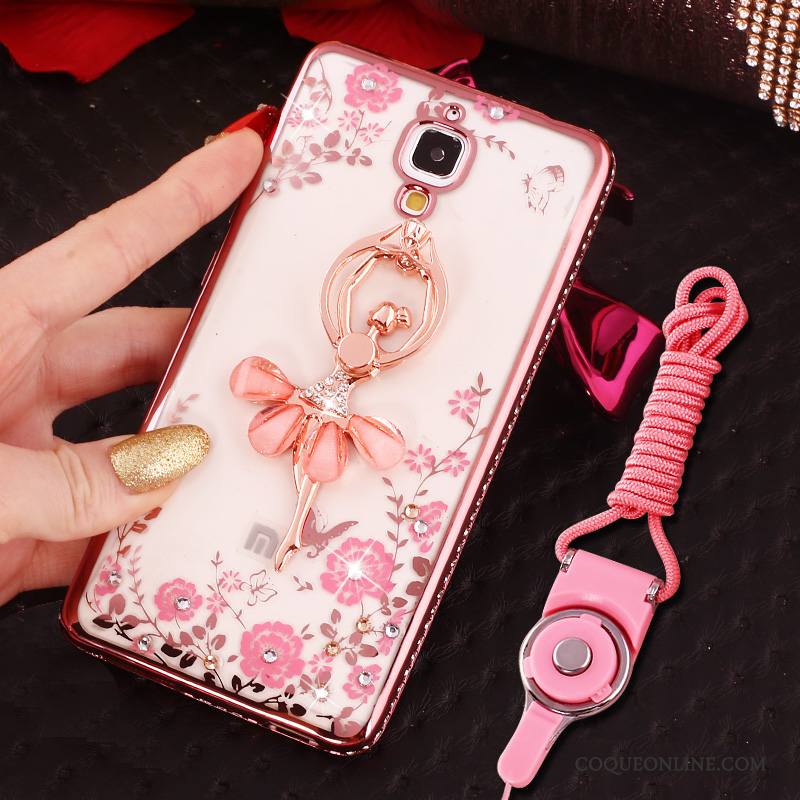 Mi 4 Anneau Ornements Suspendus Placage Étui Rose Coque De Téléphone Petit