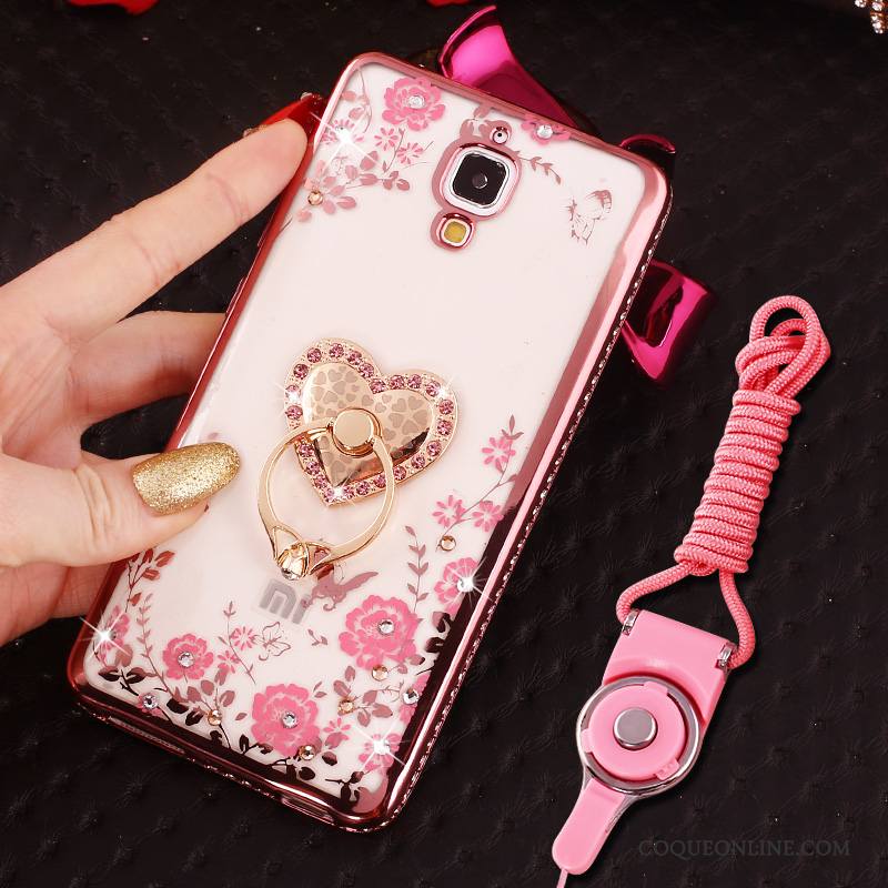 Mi 4 Anneau Ornements Suspendus Placage Étui Rose Coque De Téléphone Petit