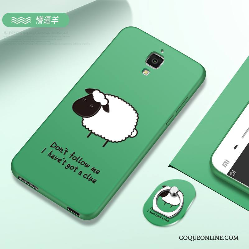 Mi 4 Coque De Téléphone Créatif Délavé En Daim Vert Téléphone Portable Fluide Doux Incassable