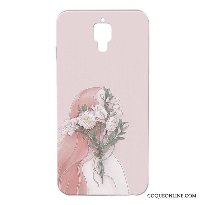 Mi 4 Coque Difficile Nouveau Protection Petit Gaufrage Rose