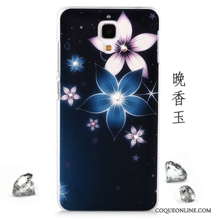 Mi 4 Coque Peinture Protection Petit Tendance Strass Délavé En Daim Incassable