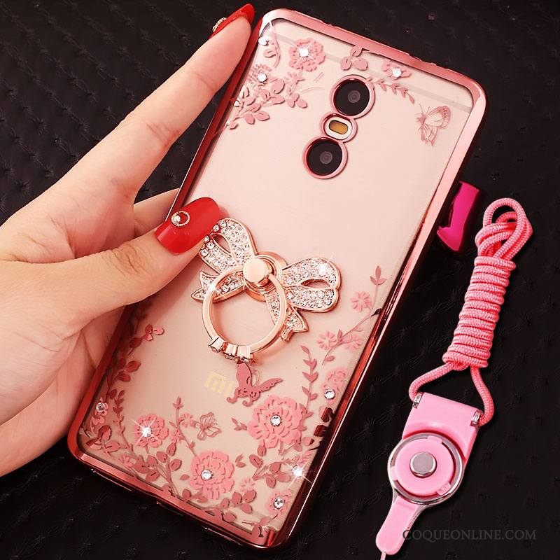 Mi 4 Coque Protection Étui Or Rouge Incassable Petit Rose