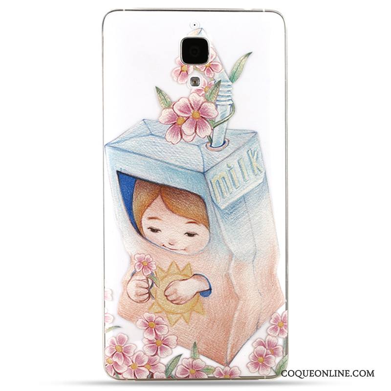 Mi 4 Coque Silicone Petit Étui Protection Couvercle Arrière Fluide Doux Dessin Animé