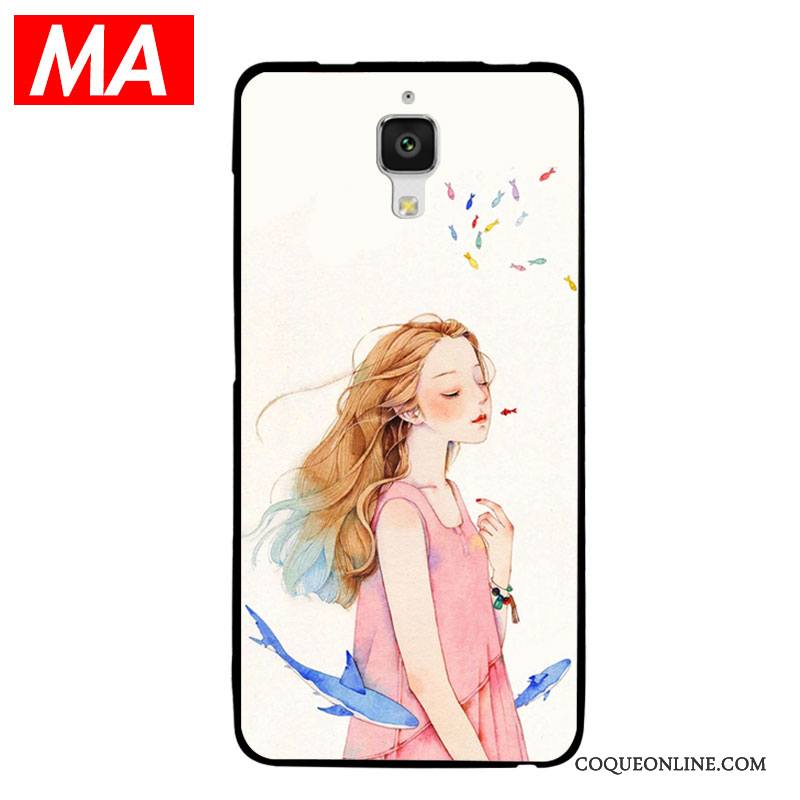 Mi 4 Coque Étui Protection Mode Bleu Clair Fluide Doux Petit Art