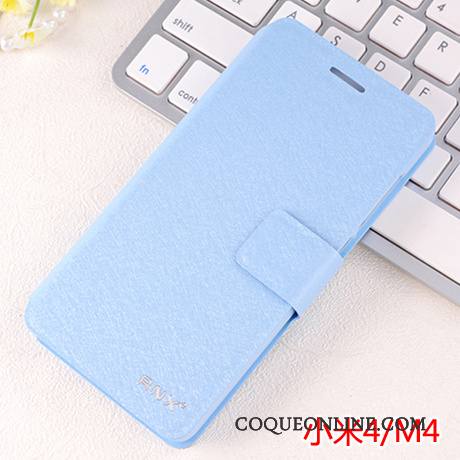 Mi 4 Petit Bleu Clair Étui En Cuir Incassable Clamshell Coque De Téléphone Tout Compris