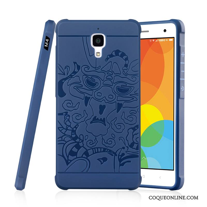 Mi 4 Étui Silicone Fluide Doux Tendance Petit Coque De Téléphone Bleu