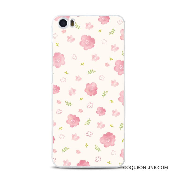 Mi 5 Coque De Téléphone Gaufrage Silicone Fluide Doux Rose Tout Compris