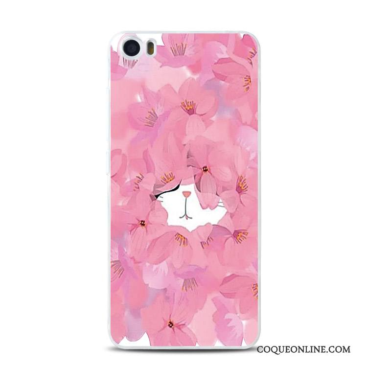 Mi 5 Coque De Téléphone Gaufrage Silicone Fluide Doux Rose Tout Compris