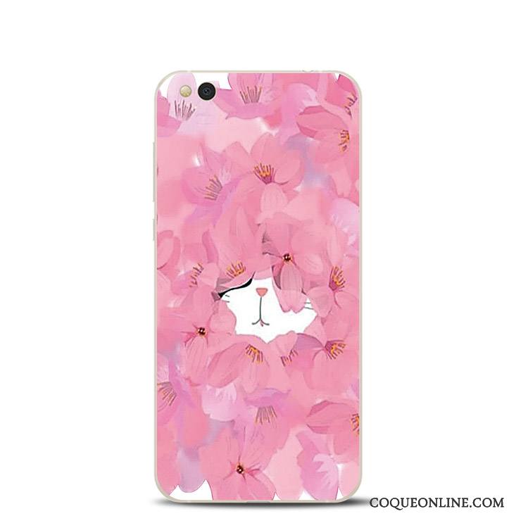 Mi 5 Coque De Téléphone Gaufrage Silicone Fluide Doux Rose Tout Compris