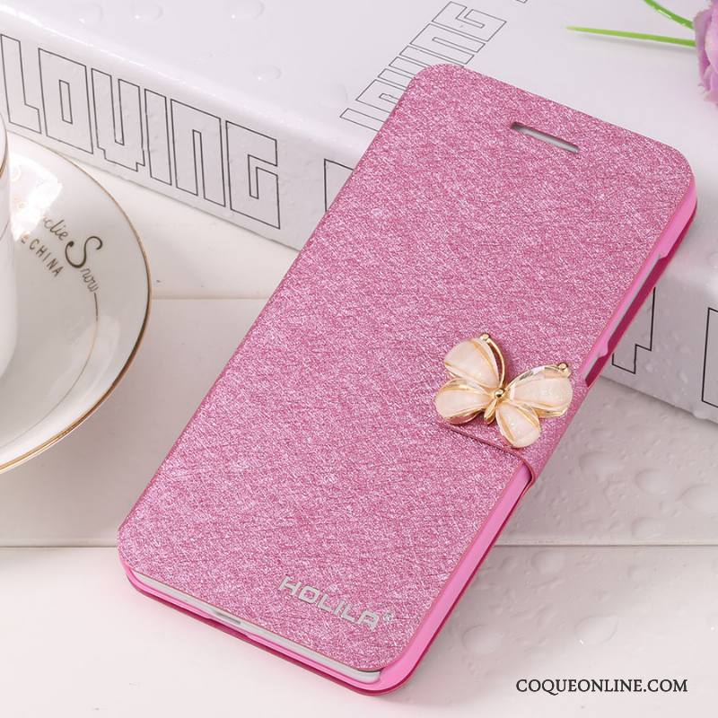 Mi 5 Coque Rose Incassable Tout Compris Téléphone Portable Clamshell Bleu Clair Étui En Cuir