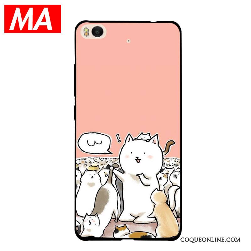 Mi 5 Coque Rose Petit Personnalité Protection Rouge Peinte À La Main Blanc