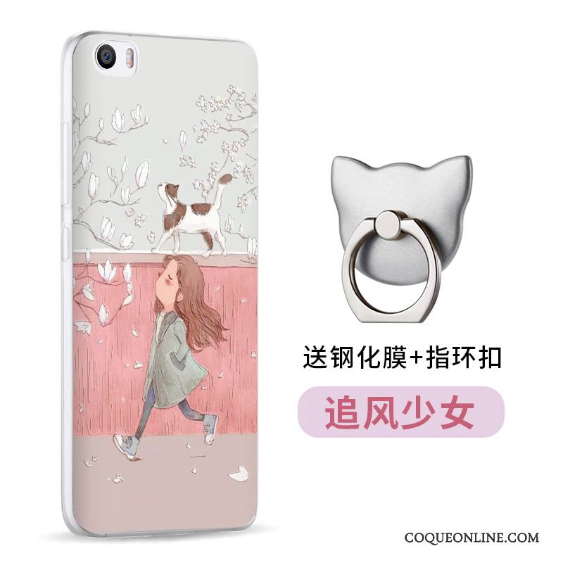 Mi 5 Dessin Animé Charmant Protection Rose Coque Silicone Transparent