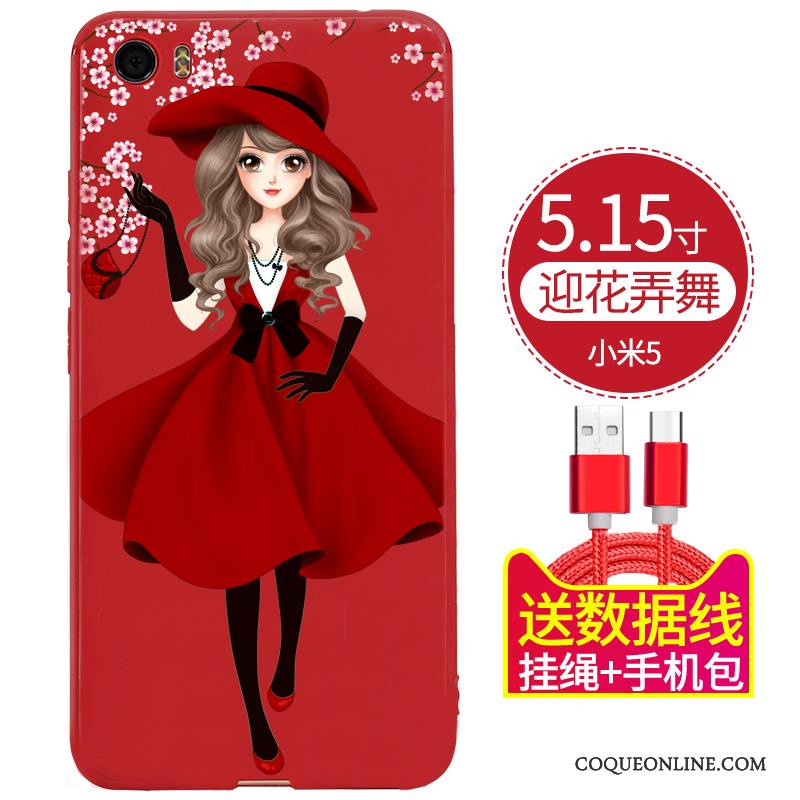 Mi 5 Rouge Protection Tout Compris Silicone Coque De Téléphone Petit Étui