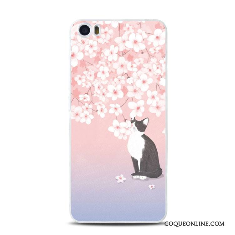 Mi 5 Silicone Tout Compris Coque Fleur De Téléphone Chat Petit