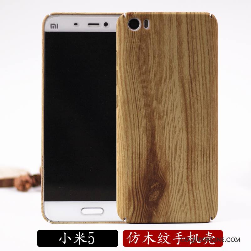 Mi 5 Tout Compris Protection Difficile Bambou Grain De Bois Tendance Coque