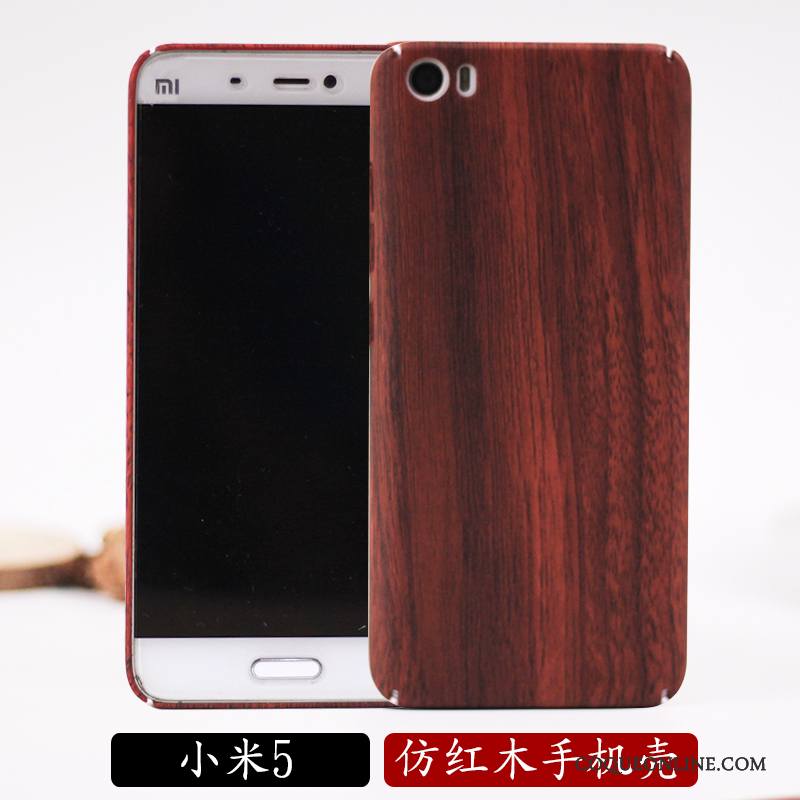 Mi 5 Tout Compris Protection Difficile Bambou Grain De Bois Tendance Coque