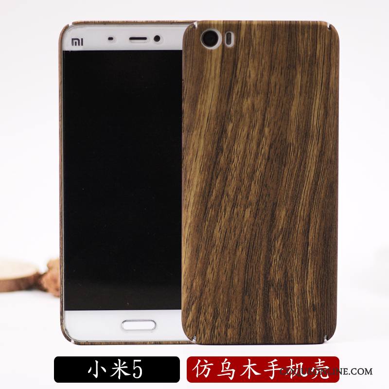 Mi 5 Tout Compris Protection Difficile Bambou Grain De Bois Tendance Coque