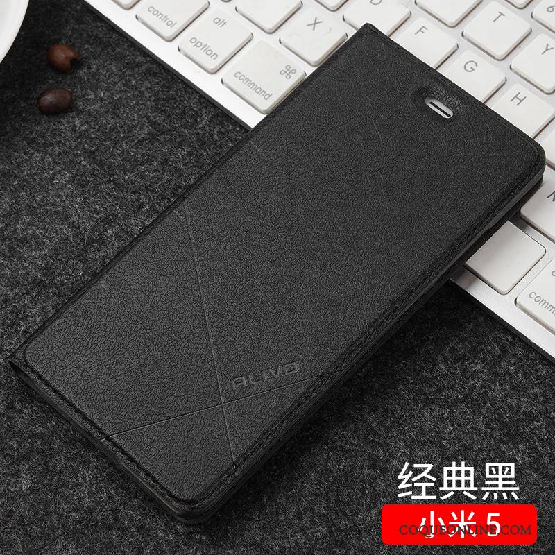 Mi 5 Étui Clamshell Rouge Petit Coque Incassable Étui En Cuir