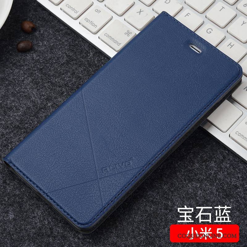 Mi 5 Étui Clamshell Rouge Petit Coque Incassable Étui En Cuir