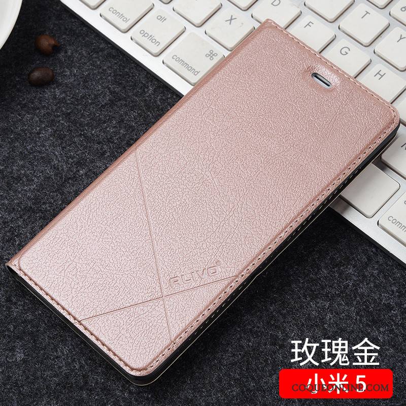 Mi 5 Étui Clamshell Rouge Petit Coque Incassable Étui En Cuir