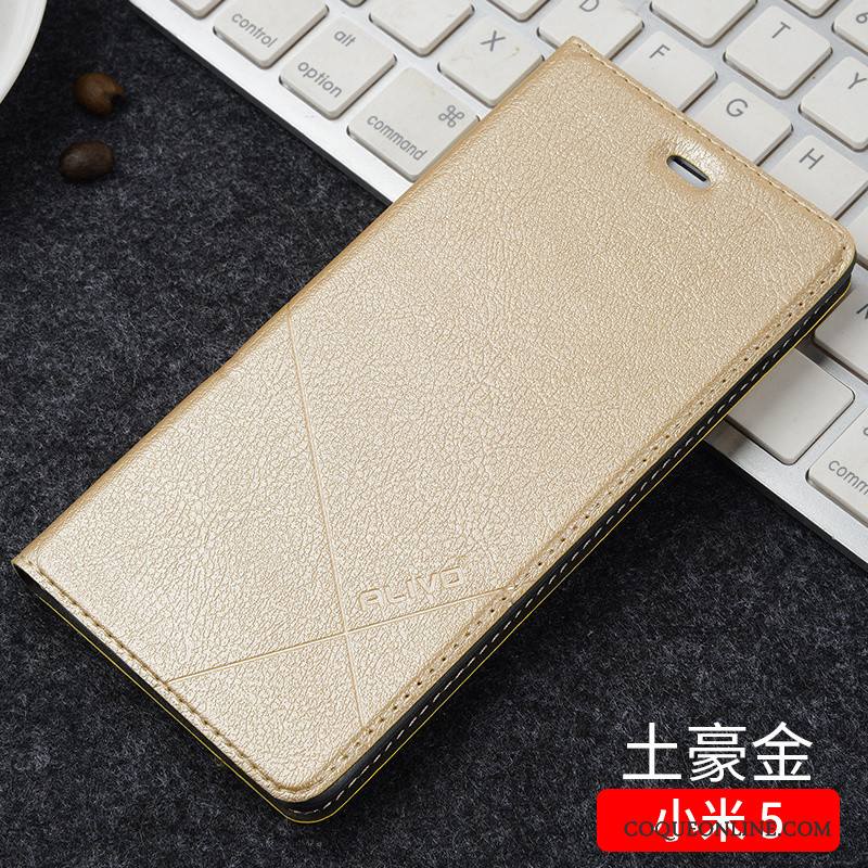 Mi 5 Étui Clamshell Rouge Petit Coque Incassable Étui En Cuir