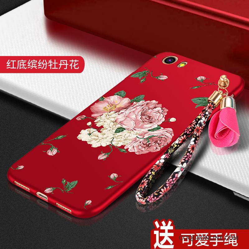 Mi 5 Étui Protection Coque De Téléphone Délavé En Daim Rouge Incassable Petit